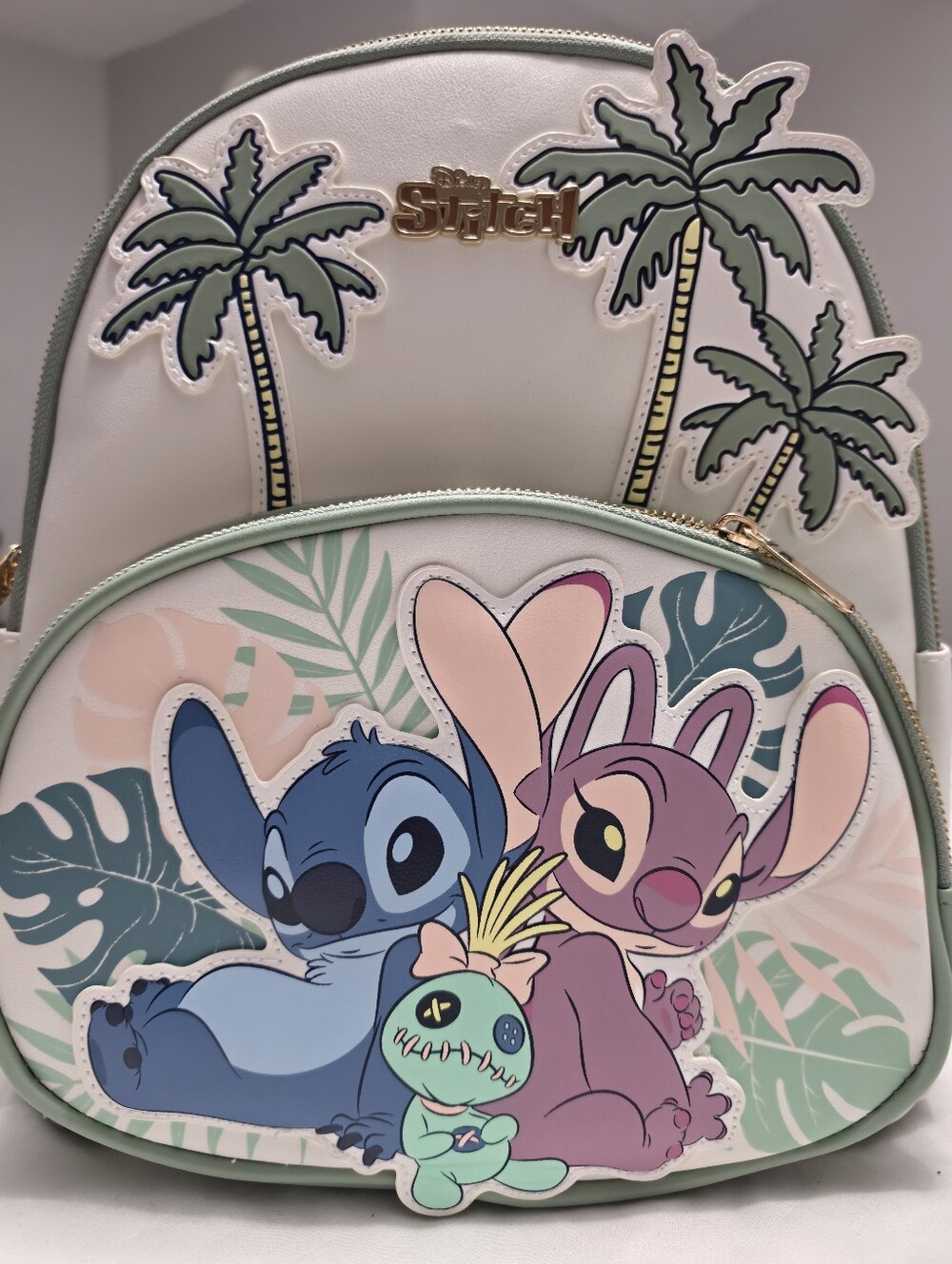 Dysney Loungefly Pastel Stitch & Angel Palm Tree Mini Backpack. Brand New.